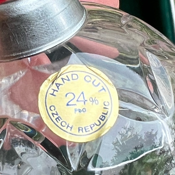 Vintage Christmas Cut Glass Sphere Ornament Czech Republic Hand Made - Picture 2 of 5